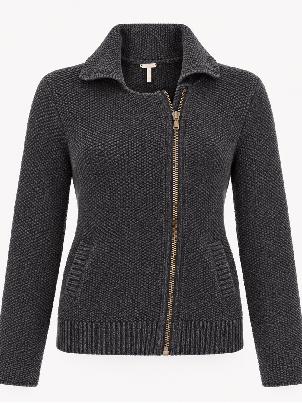 FREE PEOPLE ASYMMETRICAL ZIP UP SWEATER